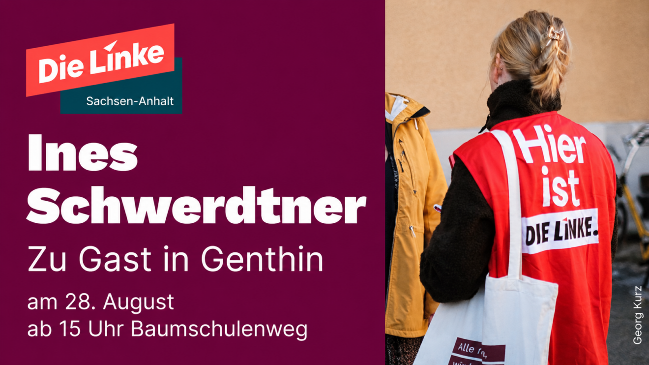 Ines Schwerdtner zu Gast in Genthin am 28. August ab 15 Uhr im Baumschulenweg.